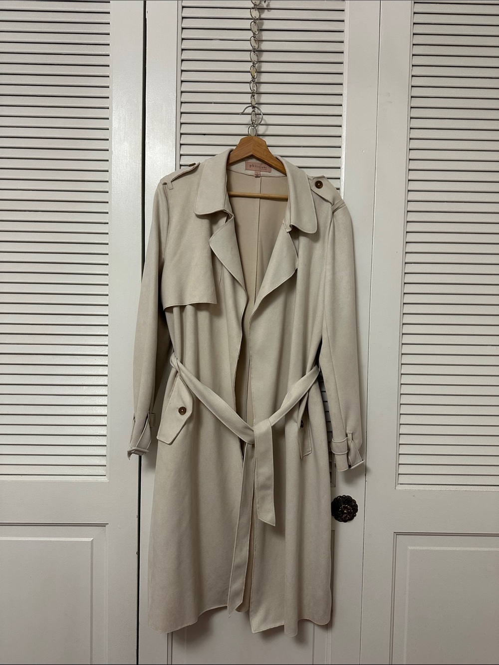 Womens Beige Trench Coat with Belt